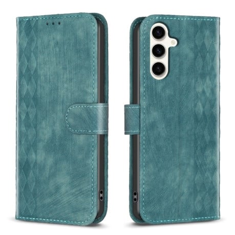 Чохол-книга Plaid Embossed Leather для Samsung Galaxy S23 FE 5G - зелений