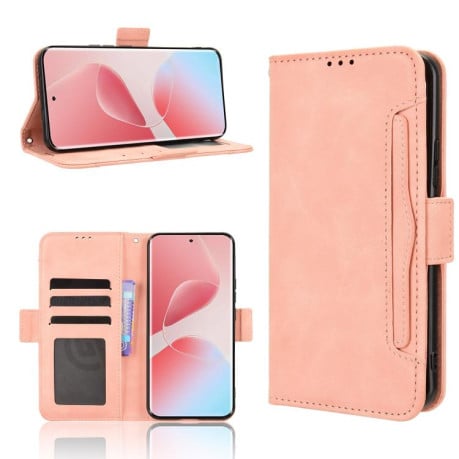 Чехол-книжка Skin Feel с мягкой фактурой Calf на Infinix Hot 60 Pro 4G - розовый