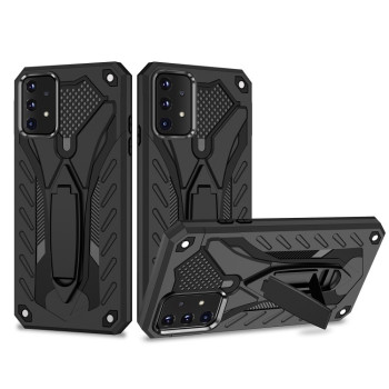 Противоударный чехол Armor Knight Series with Holder на Samsung Galaxy A52/A52s - черный