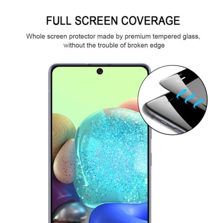 Захисне скло 9D Full Glue Full Screen на Samsung Galaxy A71 5G/M54 - чорне