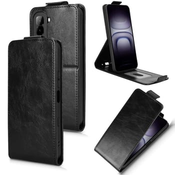 Флип-чехол Magnetic Vertical Flip Leather на Infinix Hot 70 4G — чёрный