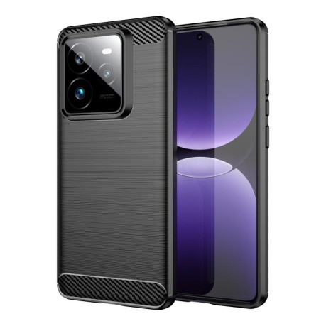 Протиударний чохол Brushed Texture Carbon Fiber на Realme GT 7 Pro 5G - чорний