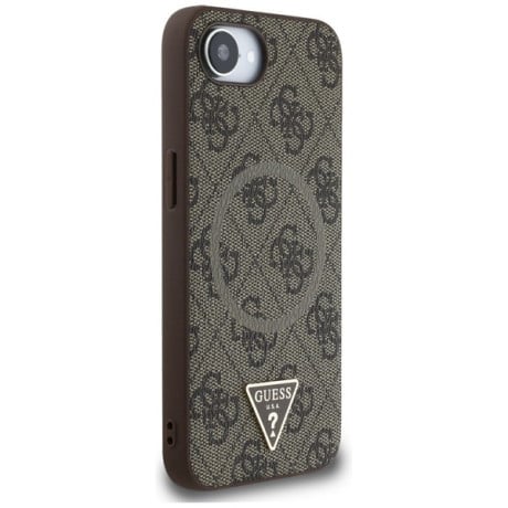 Оригінальний чохол Guess 4G Ring Triangle Logo MagSafe для iPhone 16e - Brown