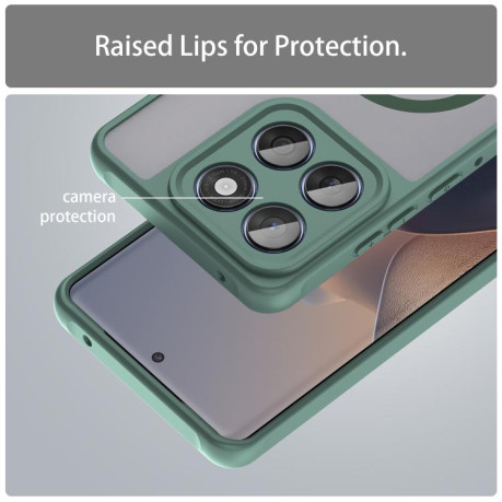 Противоударный чехол Fan Dun Series TPU Hybrid PC Frosted Magsafe для Motorola Edge 60 - зелений