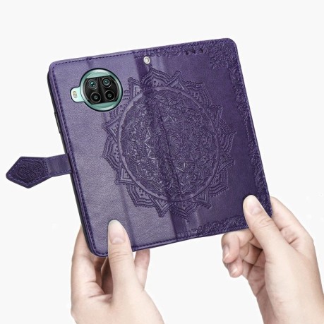 Чехол-книжка Mandala Embossing на Xiaomi Mi 10T Lite - фиолетовый