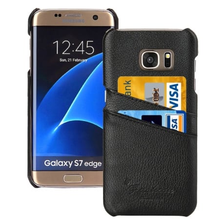 Кожаный Чехол Fashion Deluxe Retro для Samsung Galaxy S7 Edge / G935 - черный