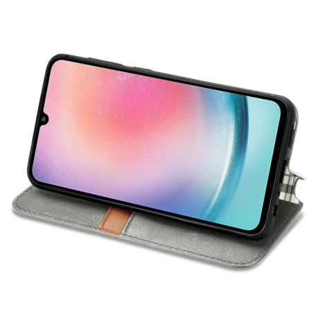 Чохол-книжка Cubic Grid для Samsung Galaxy A25 5G - сірий