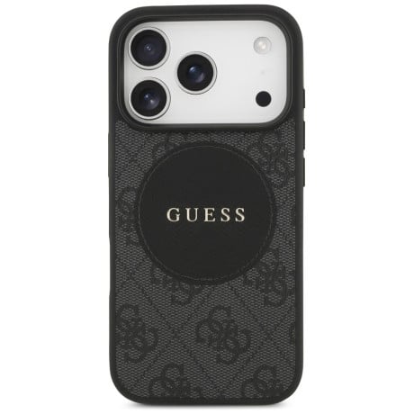 Оригинальный чехол Guess 4G Circle Classic Logo с MagSafe на iPhone 17 Pro - black