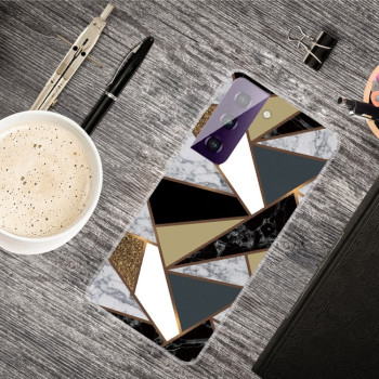 Протиударний чохол Marble Pattern для Samsung Galaxy S21 - Rhombus Golden Yellow