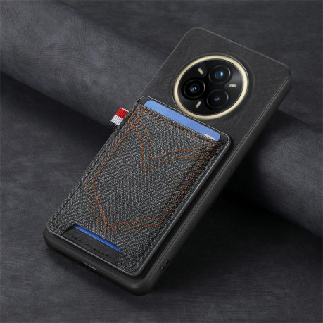 Чехол Denim Texture Leather Skin на Realme 14 Pro+ - черный