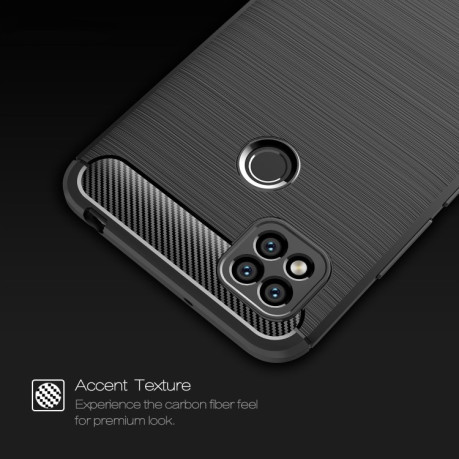 Чехол Brushed Texture Carbon Fiber на Xiaomi Redmi 9C - синий