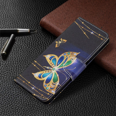 Чехол-кошелек Colored Drawing Pattern для Samsung Galaxy A03s - Big Butterfly