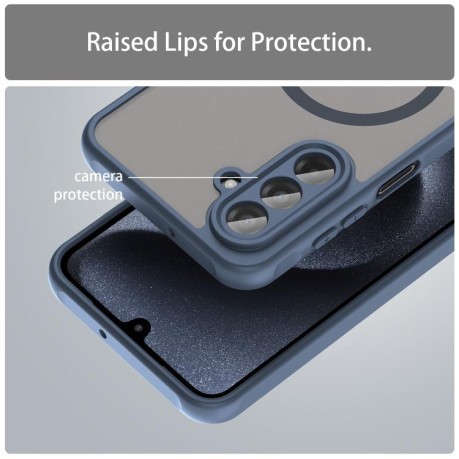 Противоударный чехол Fan Dun Series TPU Hybrid PC Frosted Magsafe для Samsung Galaxy A17 5G - синий
