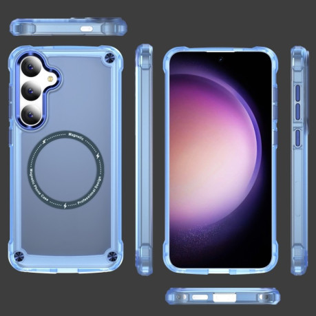 Протиударний чохол Skin Feel TPU + PC MagSafe Magnetic для Samsung Galaxy S25 5G - синій