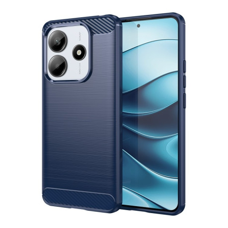 Противоударный чехол Brushed Texture Carbon Fiber на Xiaomi Redmi Note 14 5G/Poco M7 Pro 5G - синий