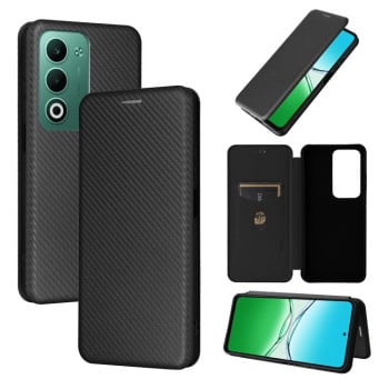 Чехол-книжка Carbon Fiber Texture на OPPO A5 5G/4G Global - черный