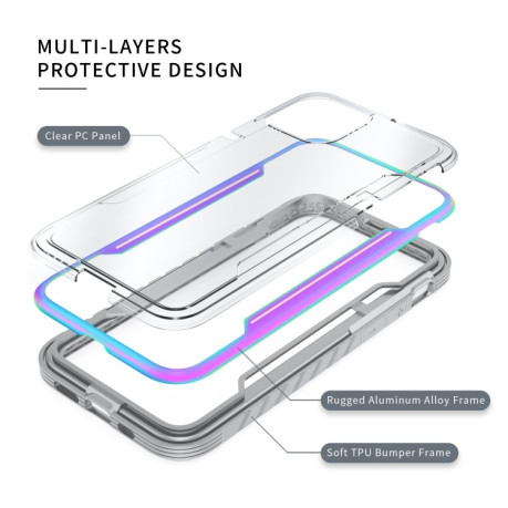 Противоударный металлический чехол Armor Metal Clear на iPhone 12 Mini - разноцветный