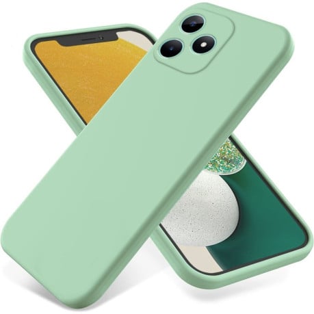 Силиконовый чехол Solid Color Liquid Silicone на Realme Note 50 - зеленый