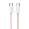 Кабель для швидкого заряджання USAMS US-SJ656 U86 PD60W USB-C/Type-C на USB-C/Type-C Rainbow Braided Fast Charging Data Cable, Length: 1.2m - рожевий