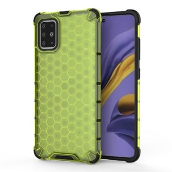 Противоударный чехол Honeycomb на Samsung Galaxy M51 - зеленый