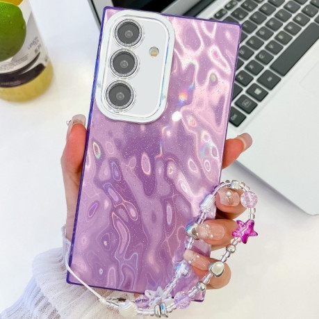 Протиударний чохол Plating Glitter Texture Chain  для Samsung Galaxy S25+ 5G - Purple Wrinkles