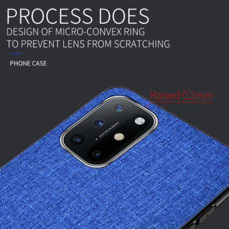 Противоударный чехол Cloth Texture на Samsung Galaxy A72 - голубой