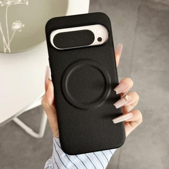 Чохол з гладкої шкіри Plain з MagSafe на Google Pixel 10/10 Pro - чорний