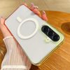 Чехол Contrast Color Gradient Transparent MagSafe на Samsung Galaxy A57 5G — салатово-коралловый