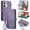 Чехол-книжка Geometric Zipper Wallet Side Buckle Leather для Redmi Note 13 Pro 4G / POCO M6 Pro 4G  - фиолетовый