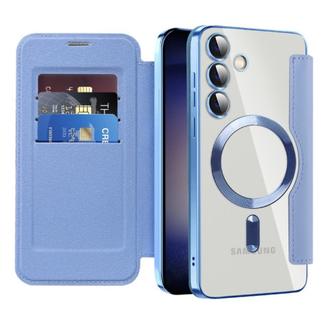 Чохол-книжка Shield MagSafe RFID Anti-theft Leather  для Samsung Galaxy S25+ 5G - синій