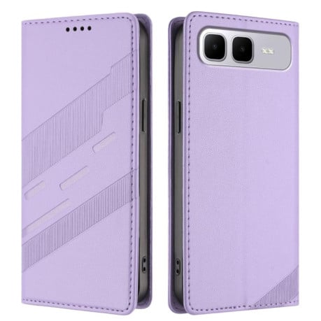 Чохол-книжка з фактурою Multi-functional Wallet Retro на Infinix Smart 10 Plus 4G - фіолетовий