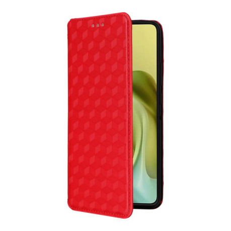Чохол-книжка Cubic Grid Calf Texture для Motorola Moto G86 Power 5G - червоний