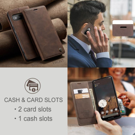 Чехол-книжка CaseMe-013 Multifunctional на Google Pixel 9a - кофейный