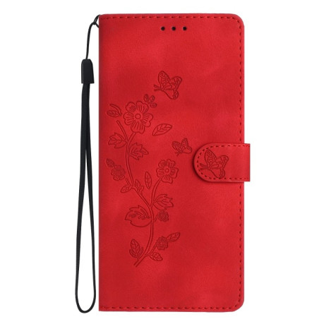 Чохол-книжка Flower Butterfly Embossing  для Samsung Galaxy S25 Ultra 5G - червоний