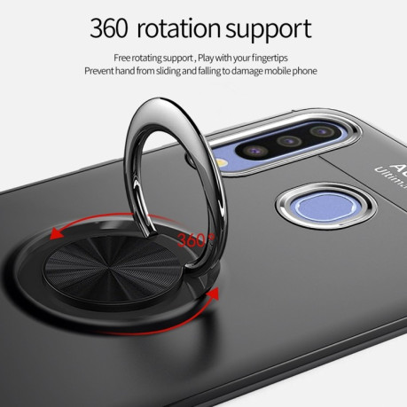 Противоударный чехол Lenuo на Samsung Galaxy A20/A30 - черно-розовый