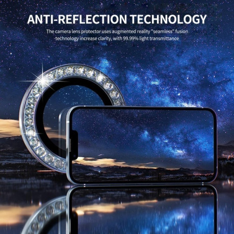 Защитное стекло на камеру ENKAY AR Anti-reflection Camera Lens для iPhone 16 Pro / 16 Pro Max - фиолетовое