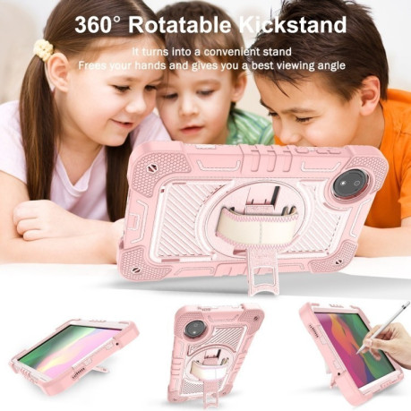 Чохол-книжка Acrylic 360 Degree Rotation Holder Leather для Redmi Pad SE 8.7 2024 - рожеве золото