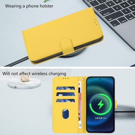 Чехол-книжка Skin Feel Solid Color Leather для Infinix Zero 30 4G - желтый