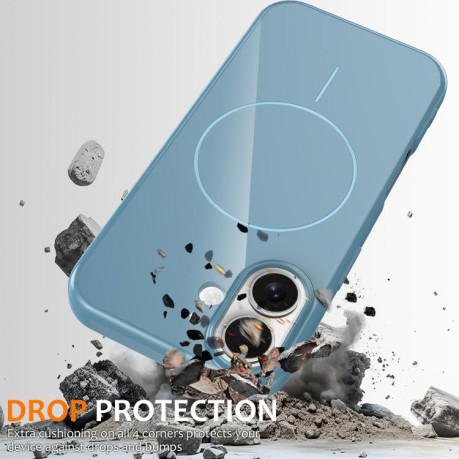Противоударный чехол Glossy TPU Shockproof MagSafe на iPhone 17 - синий