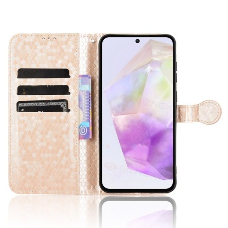Чехол-книжка Honeycomb Dot для Samsung Galaxy A36 5G - золотой