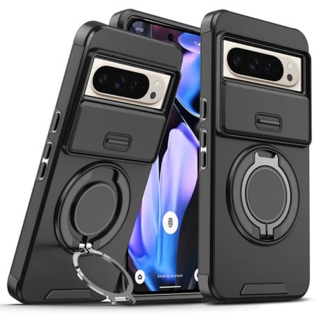 Протиударний чохол зі шторкою камери Sliding Camshield та кільцем-підставкою на Google Pixel 10 Pro XL - чорний