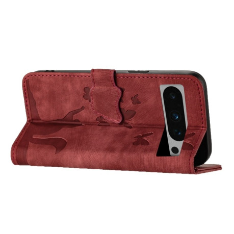 Чохол-книжка Cat Embossing Pattern на Google Pixel 8 Pro - червоний