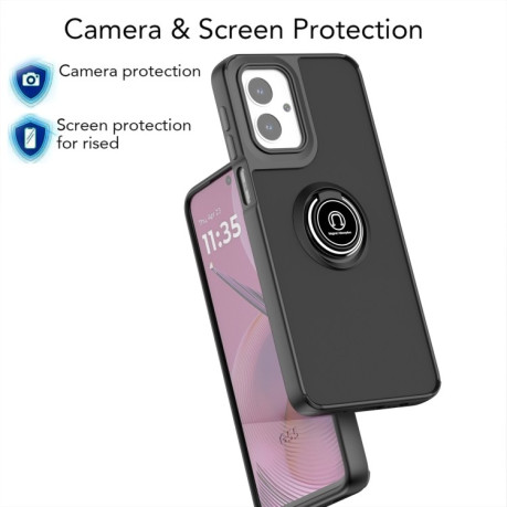 Противоударный чехол Q Shadow 1 Series TPU + PC на Motorola Moto G55 - Black+Red