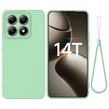 Силиконовый чехол Solid Color Liquid Silicone на Xiaomi 14T - зеленый