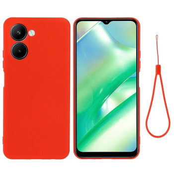 Силиконовый чехол Solid Color Liquid Silicone на Realme C33 - красный