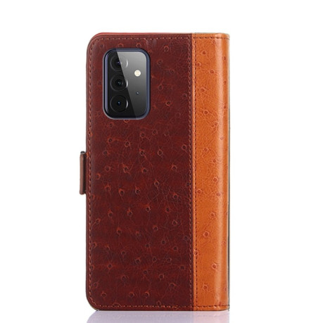 Чехол-книжка Ostrich Texture для Samsung Galaxy A72 - коричневый