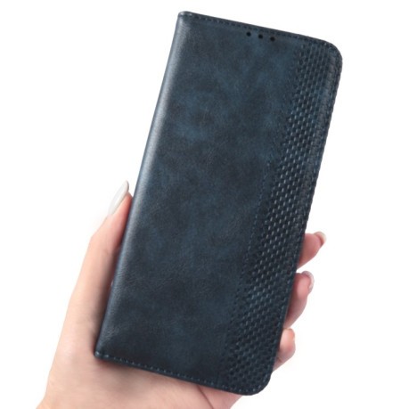 Чехол-книжка Magnetic Buckle Retro на Xiaomi Mi 12 - синий