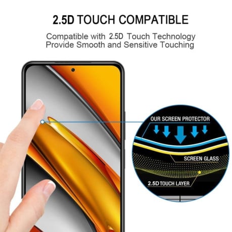 Защитное стекло 3D Full Glue Full Screen для Xiaomi Mi 11i/Poco F3/Redmi K40/K40 Pro - черный