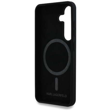 Оригінальний чохол Karl Lagerfeld Silicone Double Heads And Circle MagSafe для Samsung Galaxy S25 Plus - black
