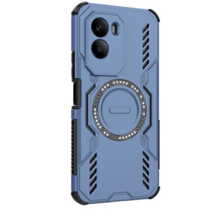 Протиударний чохол Butterfly Armor з MagSafe на Xiaomi Poco M7 4G 169mm - синій